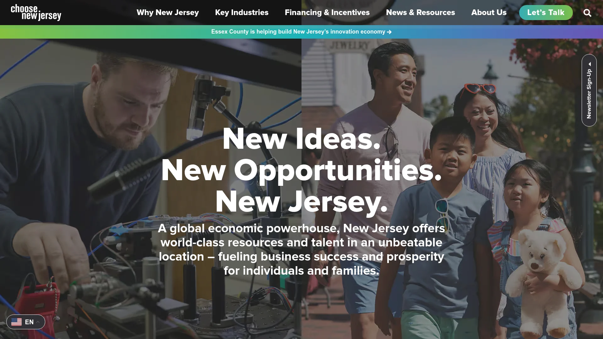Choose New Jersey website homepage.